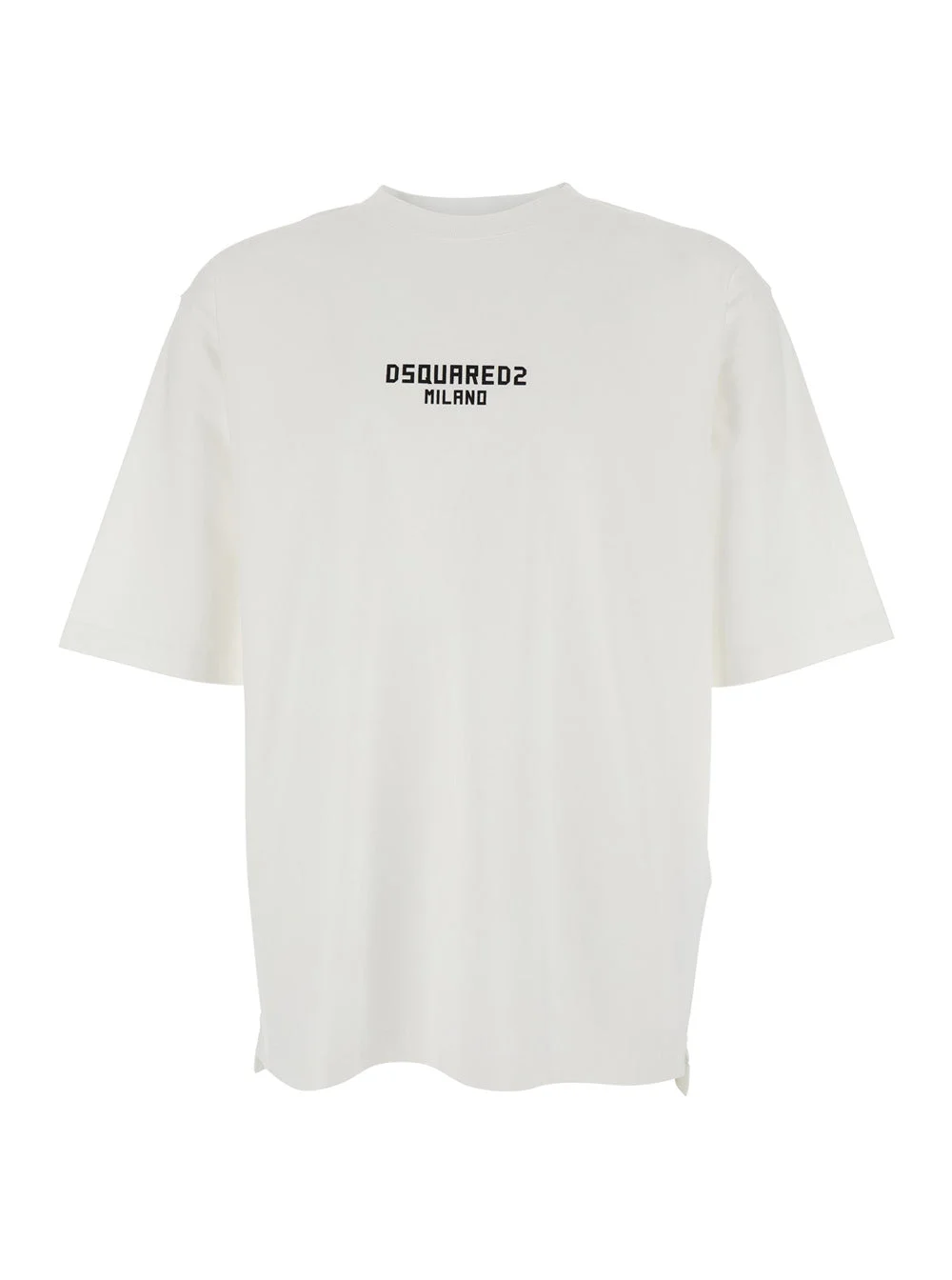 Dsquared2 Men White T-Shirt With Logo Print On The Front In Cotton Man - 1