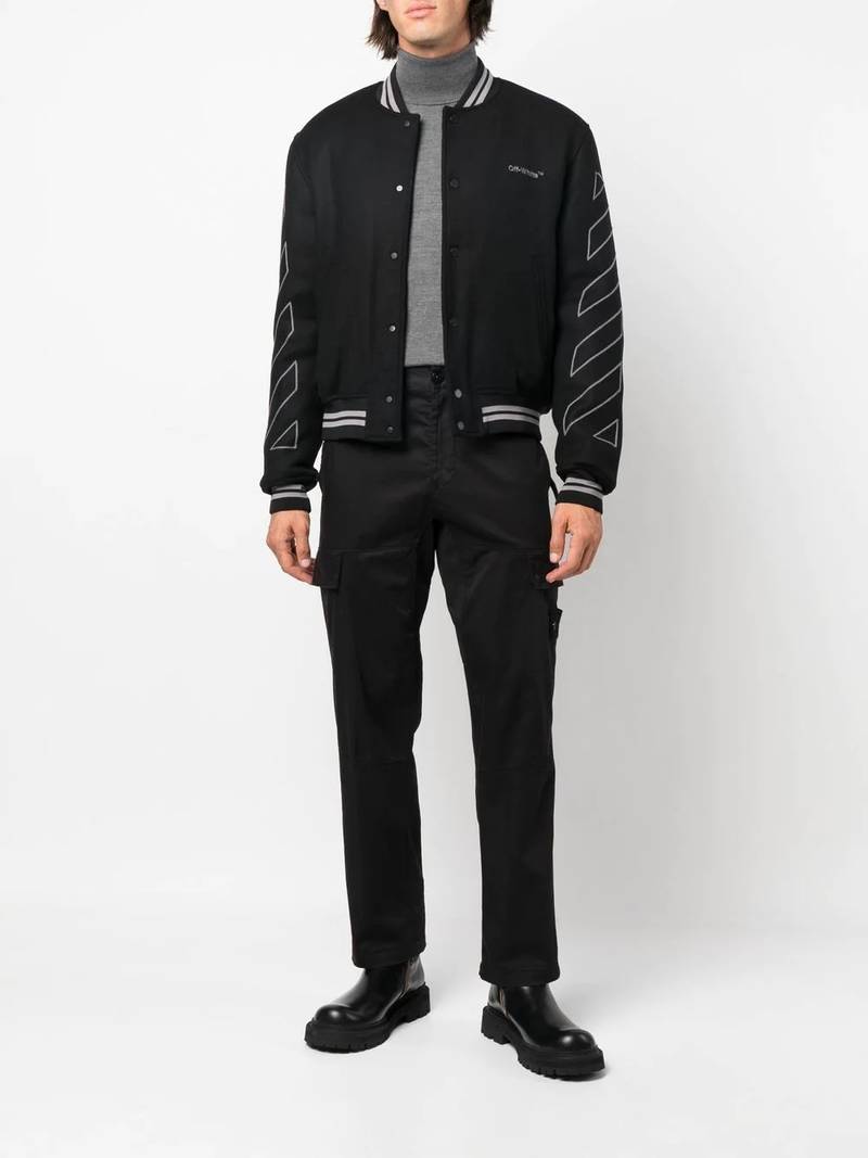 Off-White Diag-stripe varsity jacket outlook