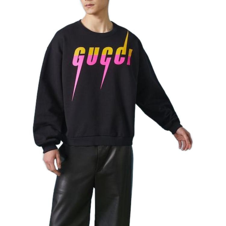 GUCCI Cotton jersey printed sweatshirt with Gucci Blade print 'Black' 715919-XJFL9-1152 - 3