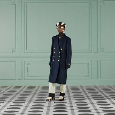 GUCCI Cashmere coat with label detail outlook