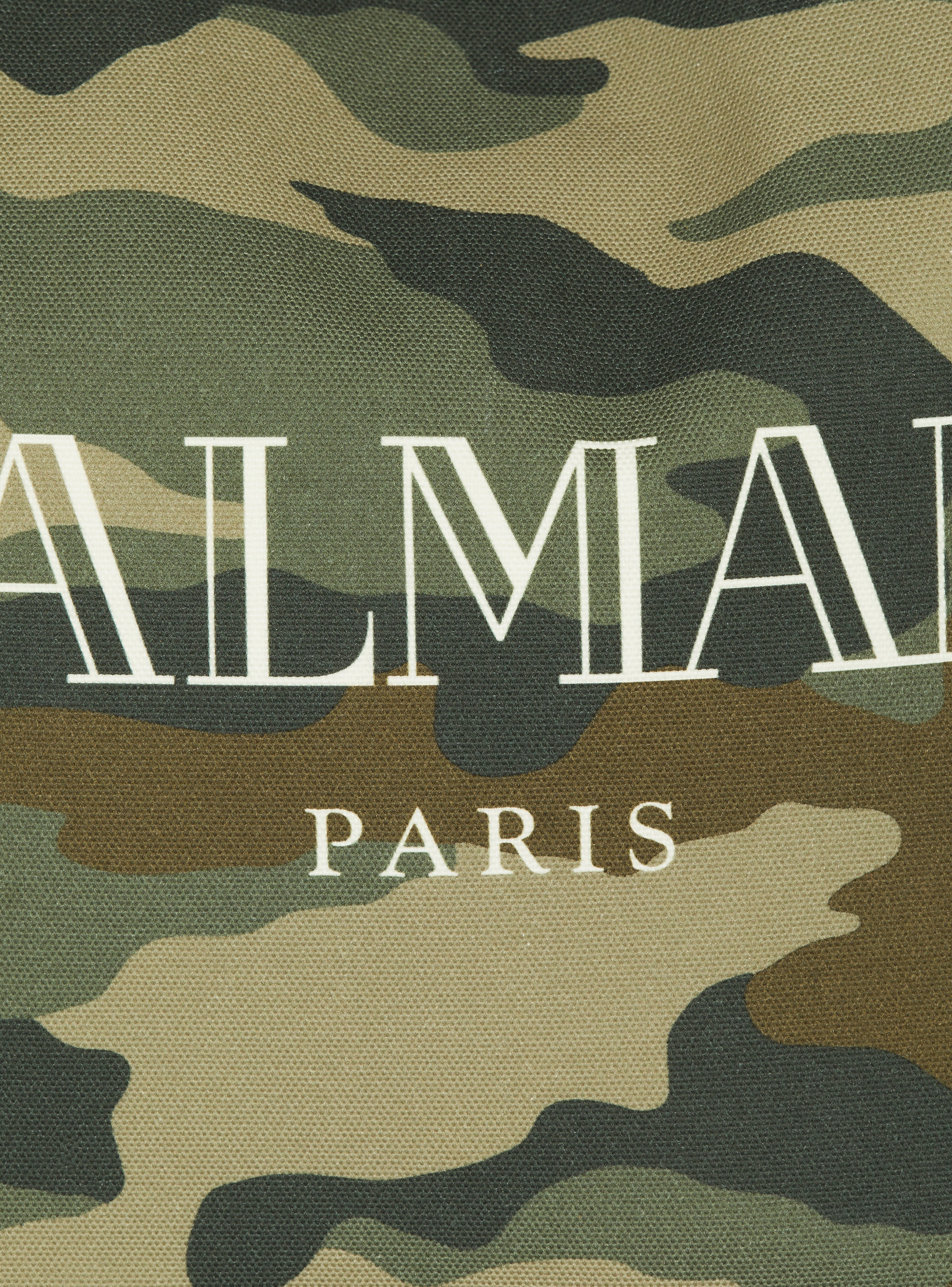 Camouflage canvas B-Army Grocery Bag with Vintage Balmain logo - 7