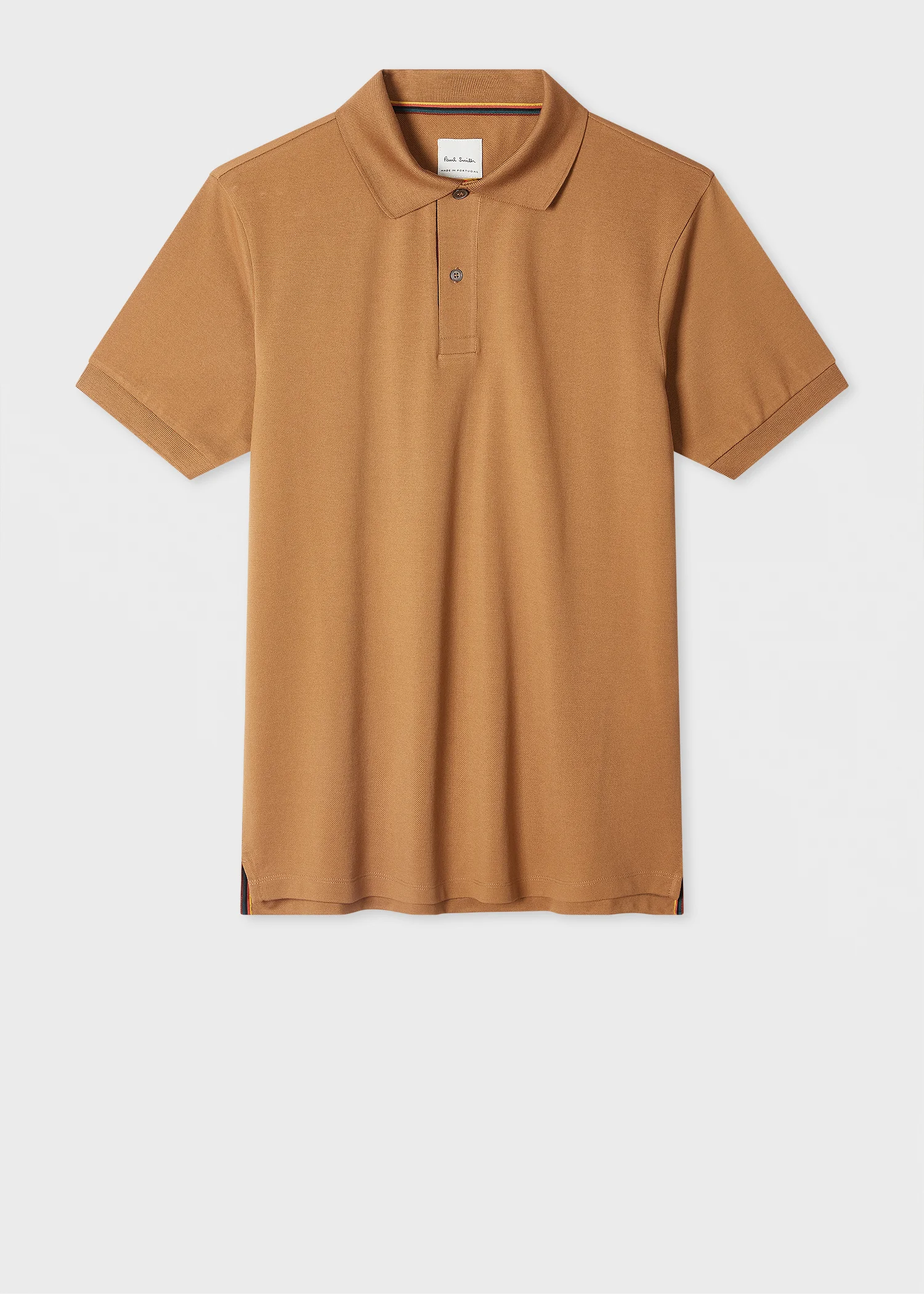 Tan 'Artist Stripe' Placket Polo Shirt - 1