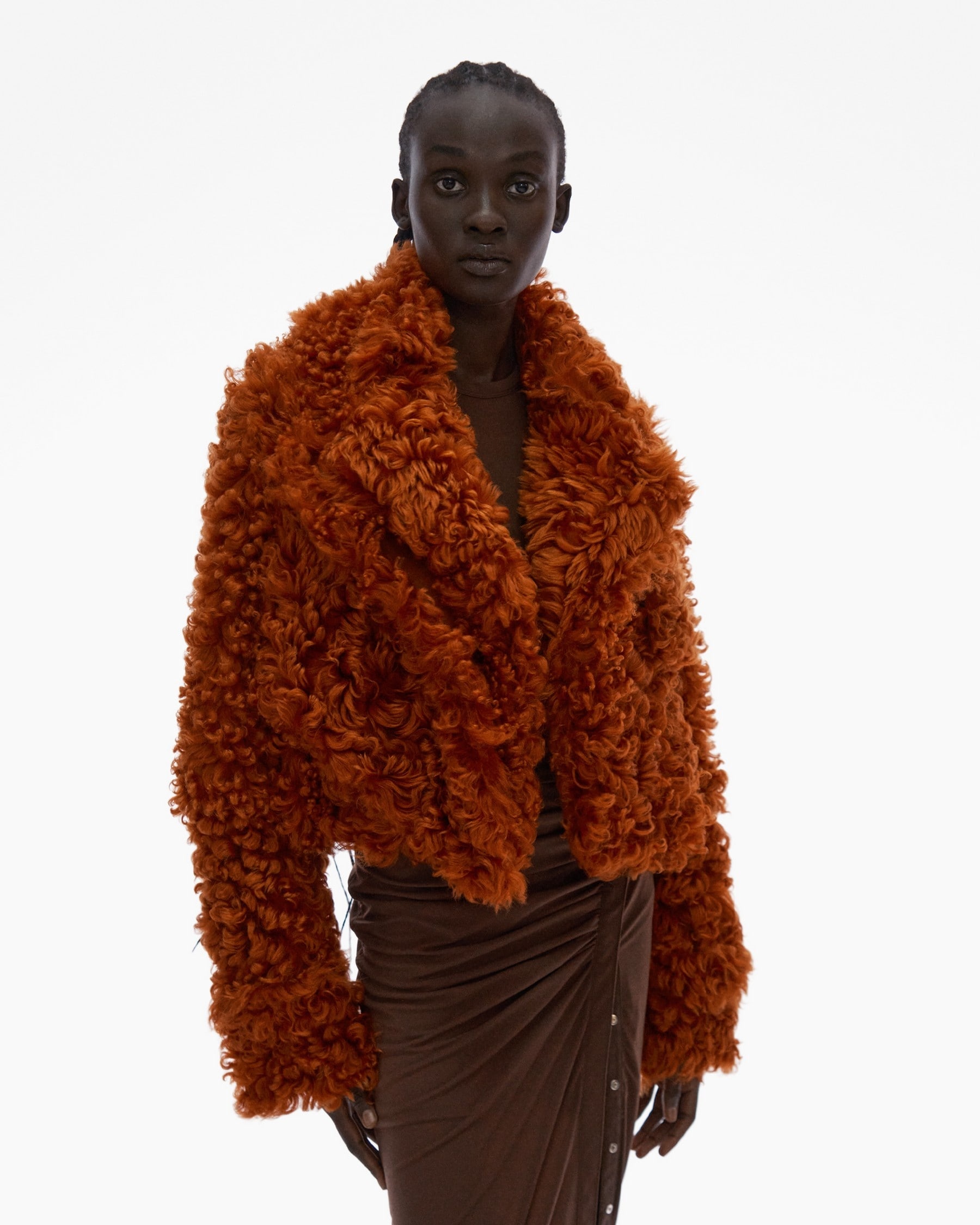 CROPPED SHEARLING TRENCH JACKET - 3