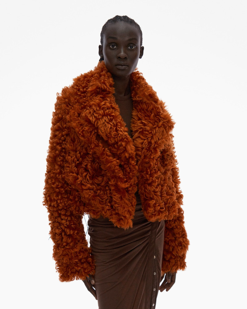 CROPPED SHEARLING TRENCH JACKET 3