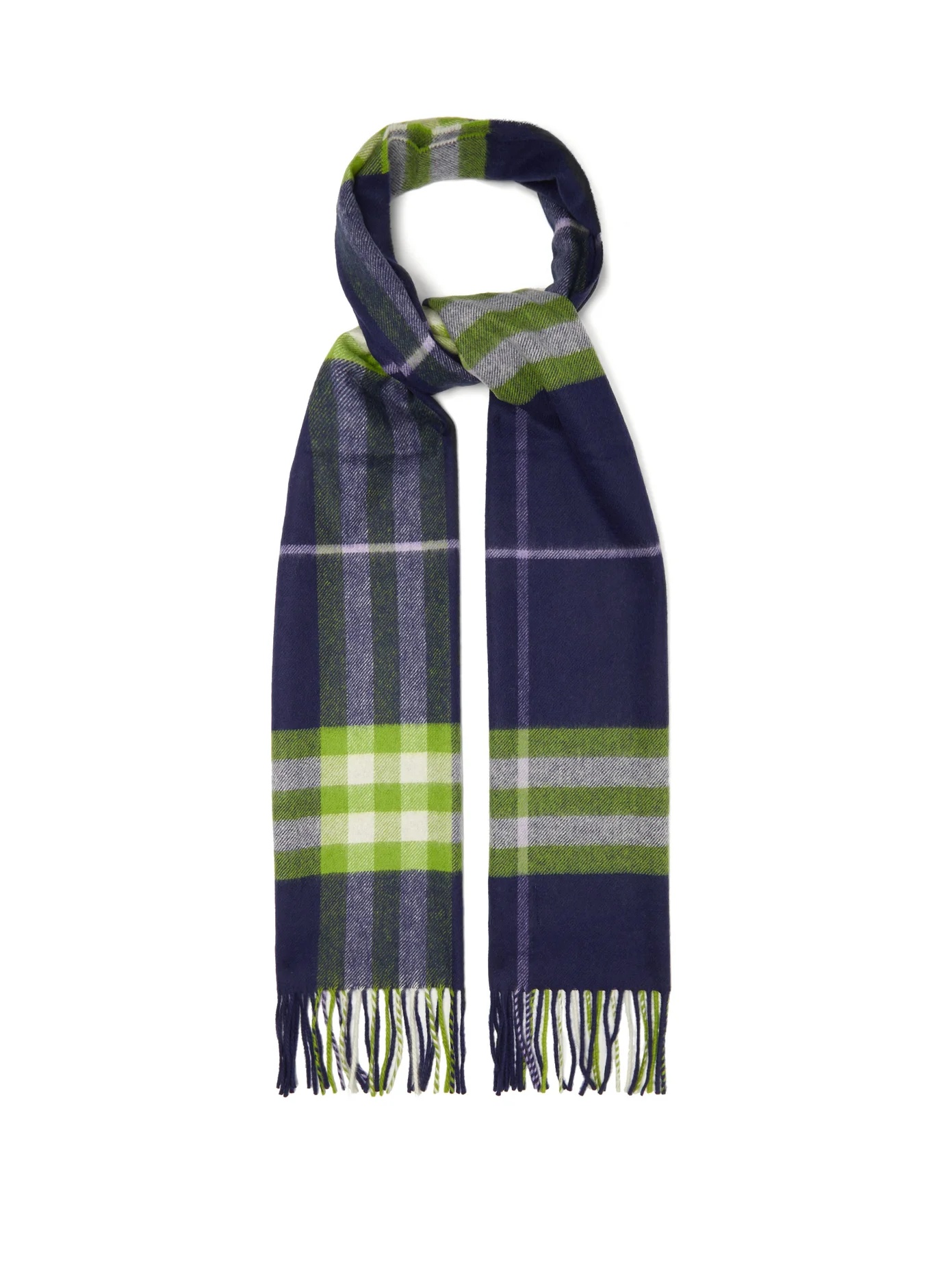 Check cashmere-twill scarf - 1