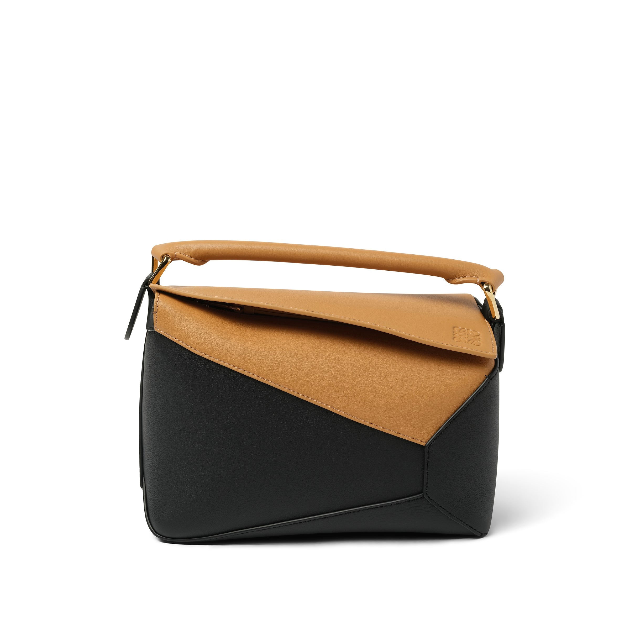 Puzzle Edge Small Bicolour Bag in Warm Desert/Black - 2