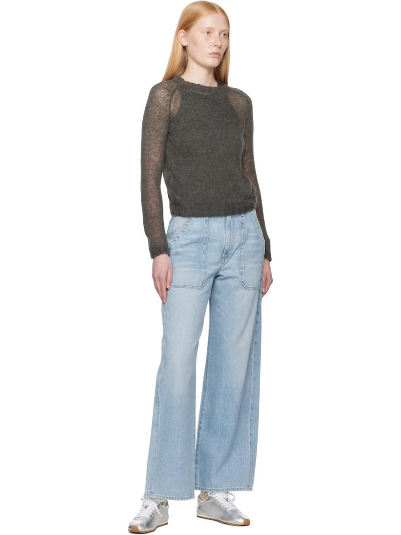 Citizens of Humanity Blue Wide Ayla Cargo Jeans outlook