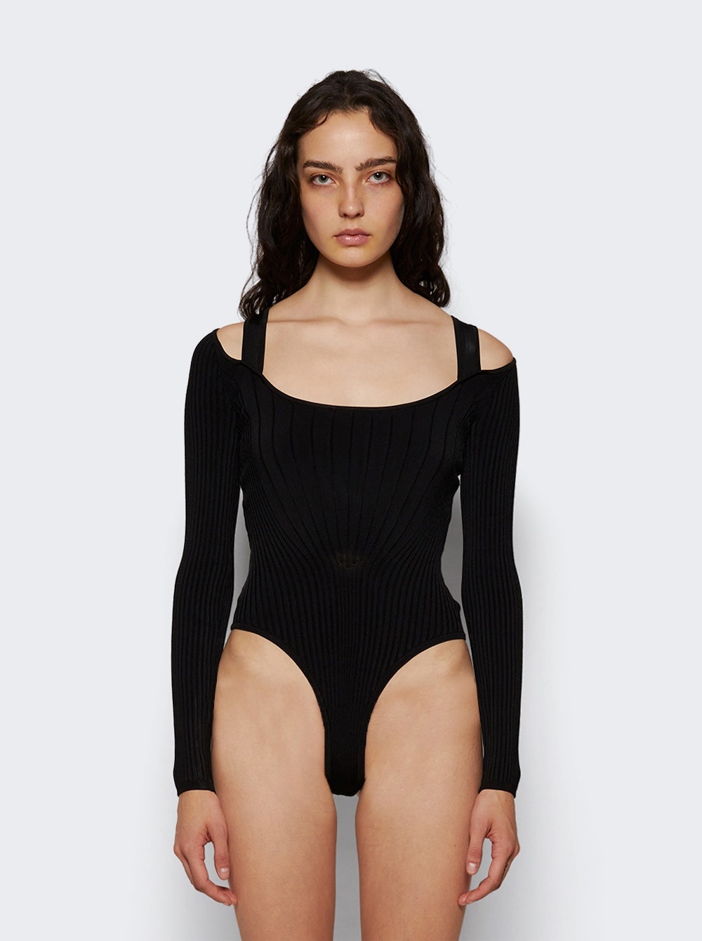 Sculpting Knit Bodysuit Black - 3