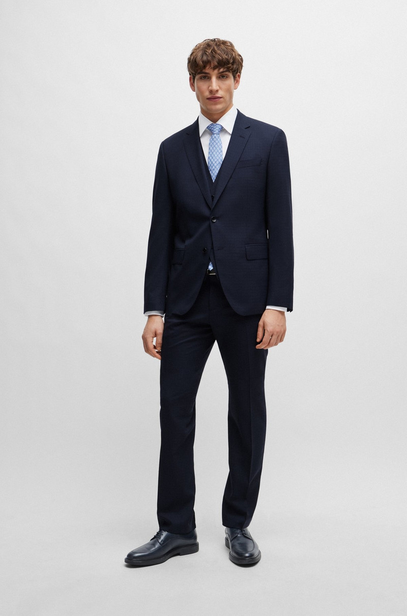 SLIM-FIT SUIT IN PATTERNED STRETCH WOOL 1