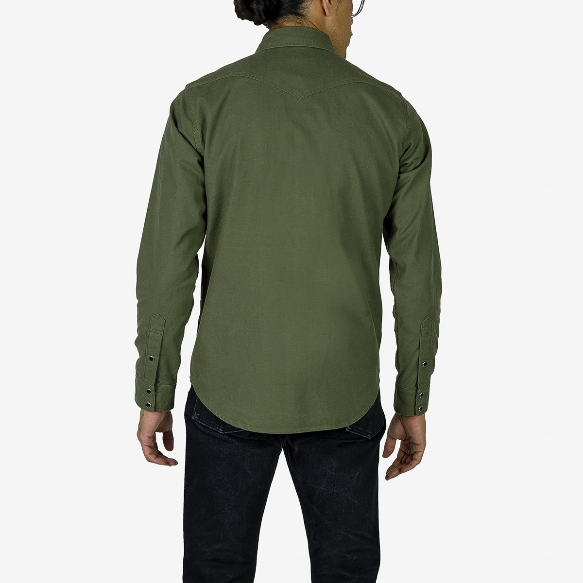 IHSH-381-OLV 9oz Military Serge CPO Shirt  - Olive - 3