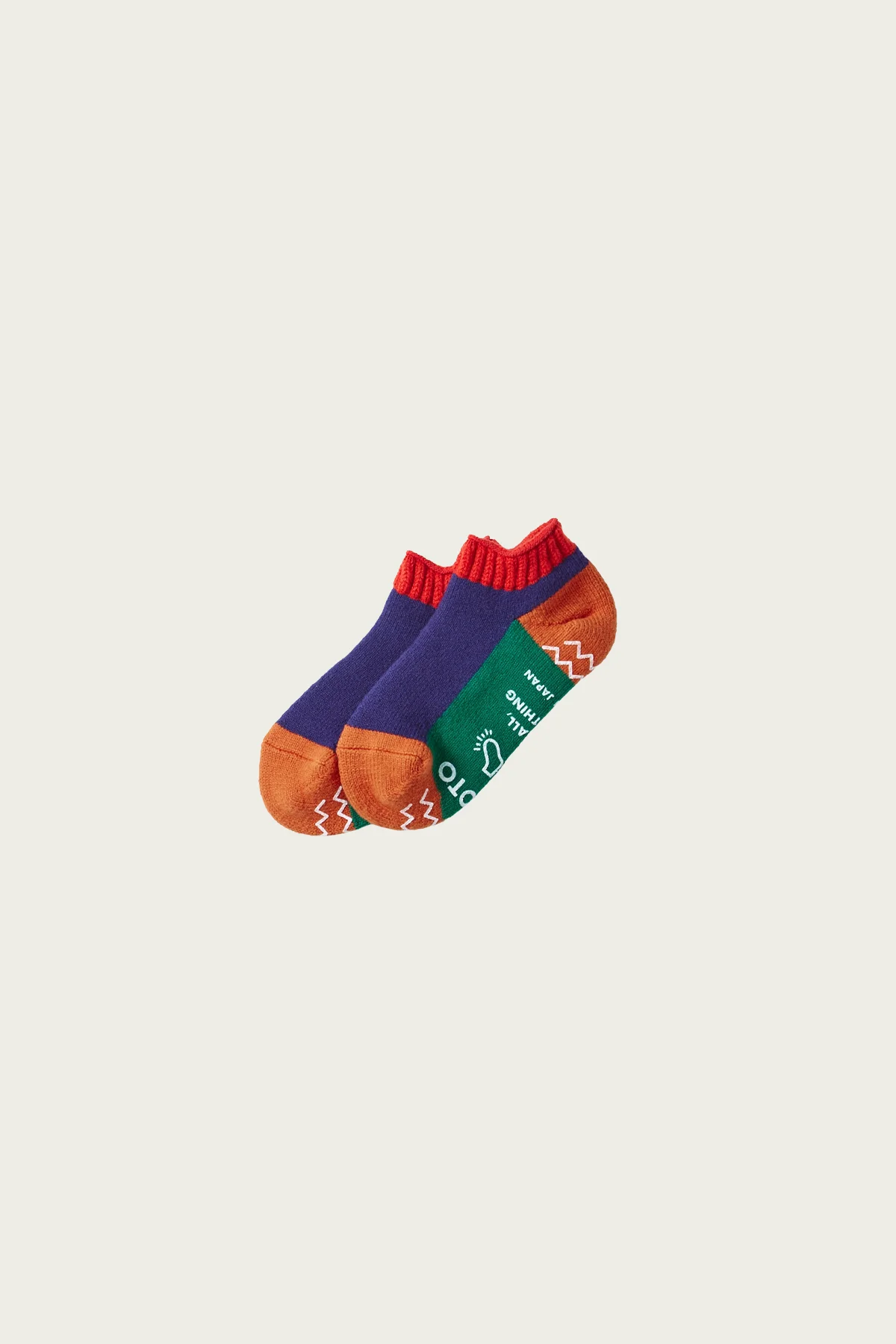 Pile Sockslipper "Multi" - Red / Navy Blue - 1