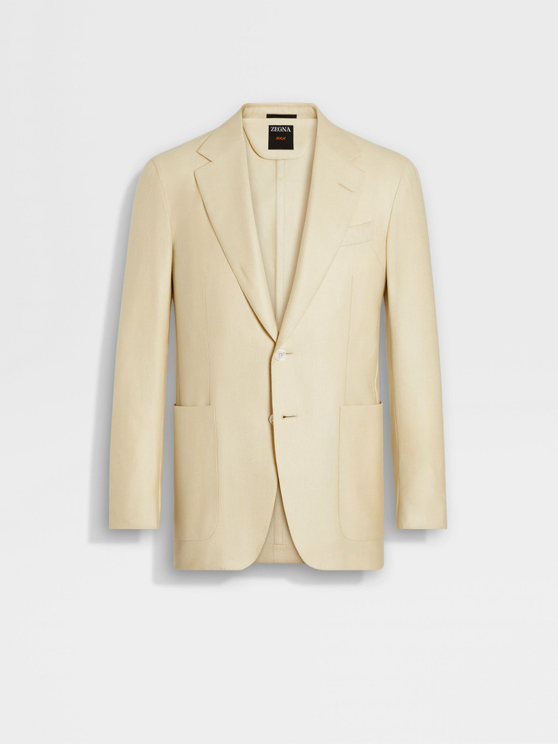 PASTEL YELLOW CASHMERE SILK AND LINEN JACKET 1