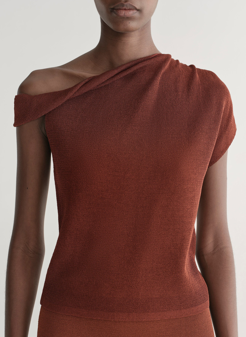 Mona Metallic Knit Asymmetric Top 3