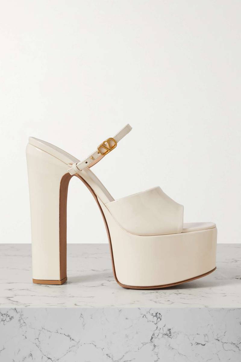 Valentino Garavani Tan-Go 155 patent-leather platform mules 1