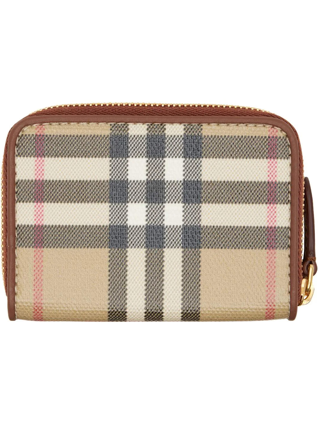 Beige Check Coin Pouch - 1
