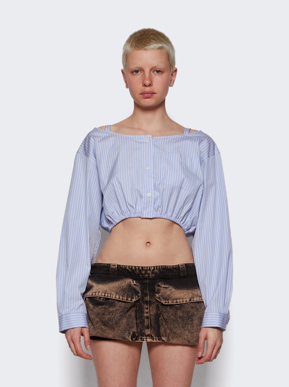 Chambray Logo Shirt With Mother-of-pearl Buttons Celeste - 3