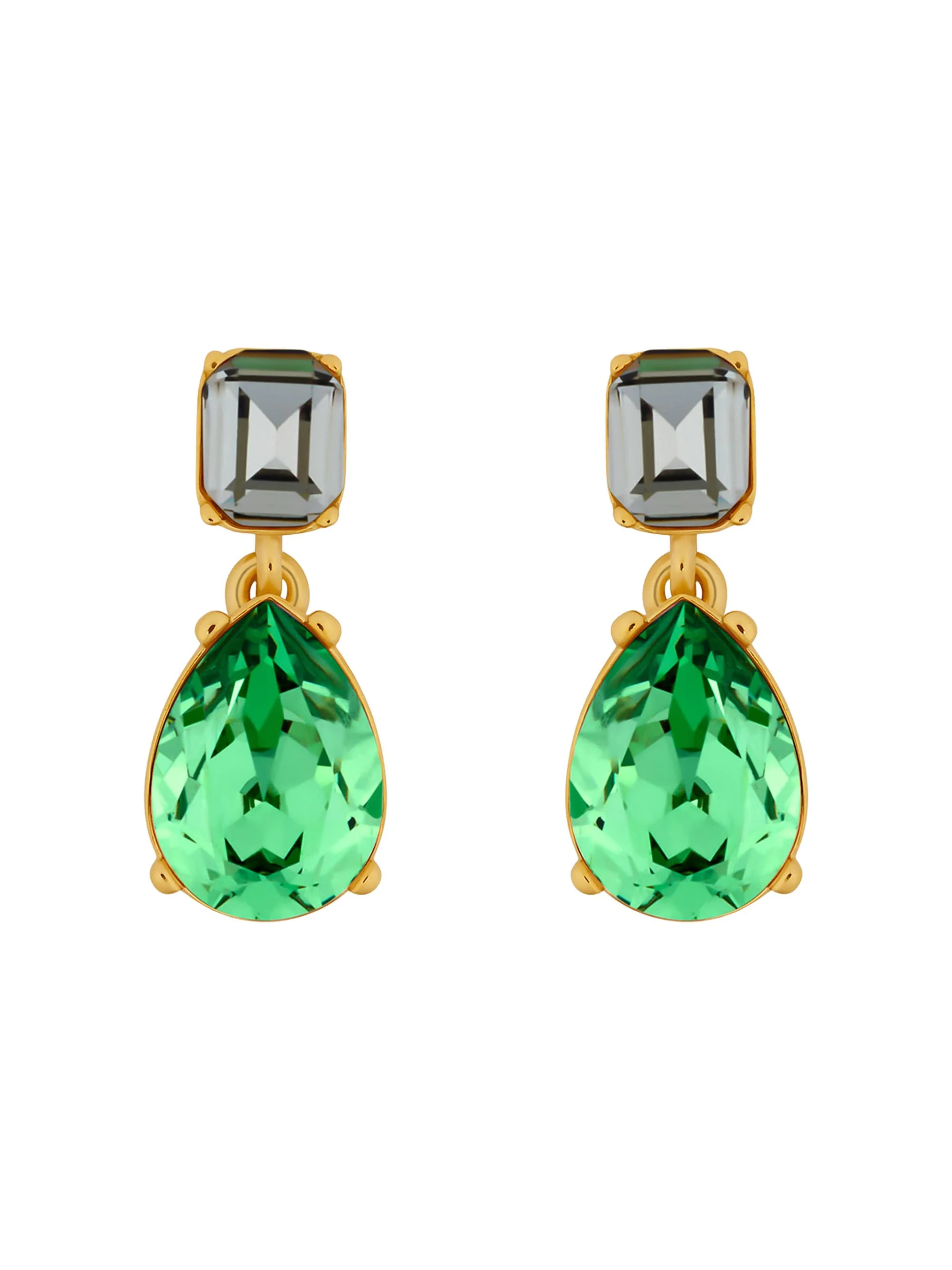 Women's 24K-Gold-Plated & Glass Crystal Drop Earrings - Peridot - 1
