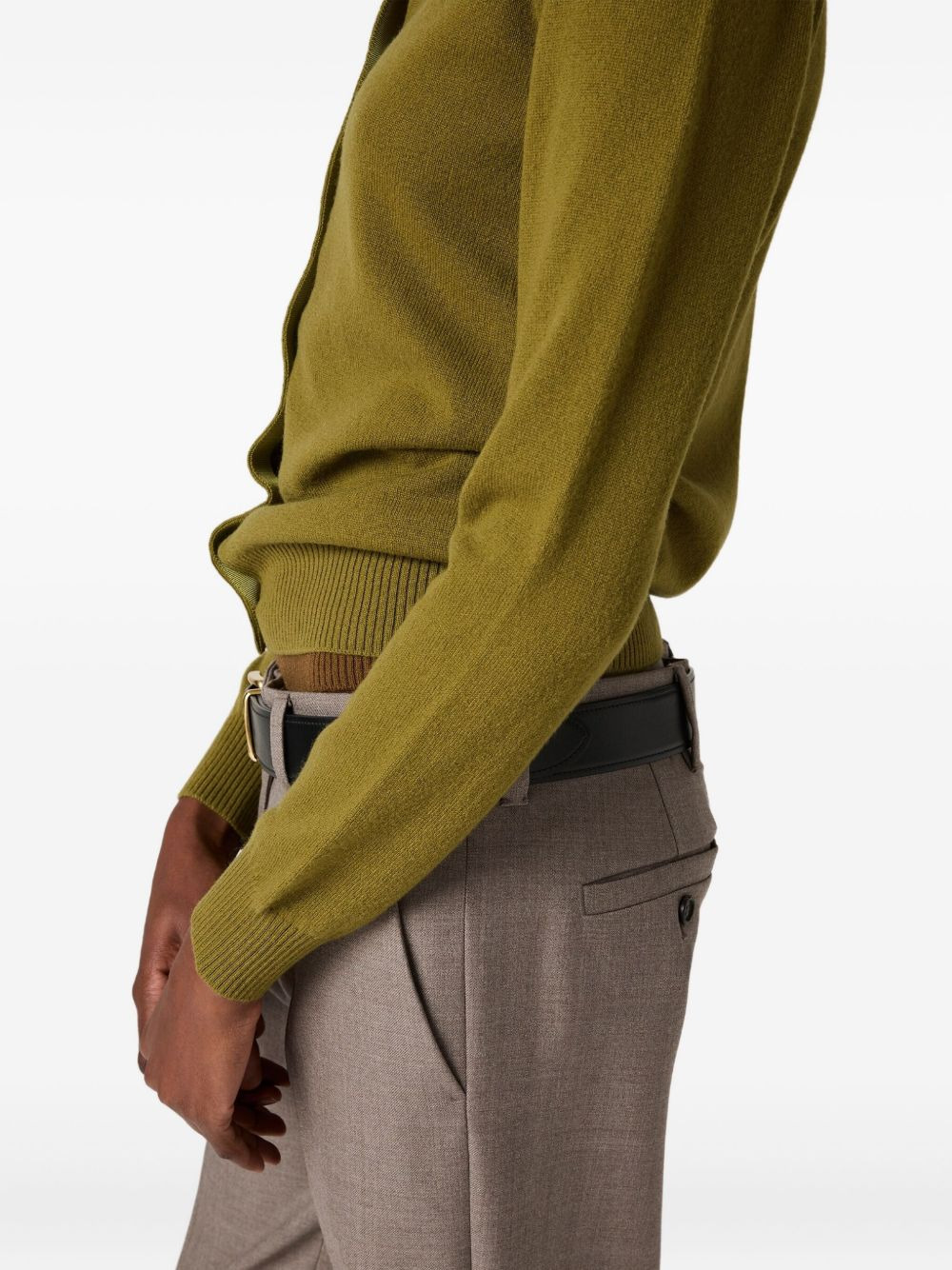 detachable-collar cashmere cardigan - 5