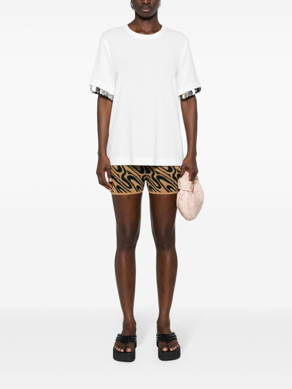 paillette-embellished crepe T-shirt - 2