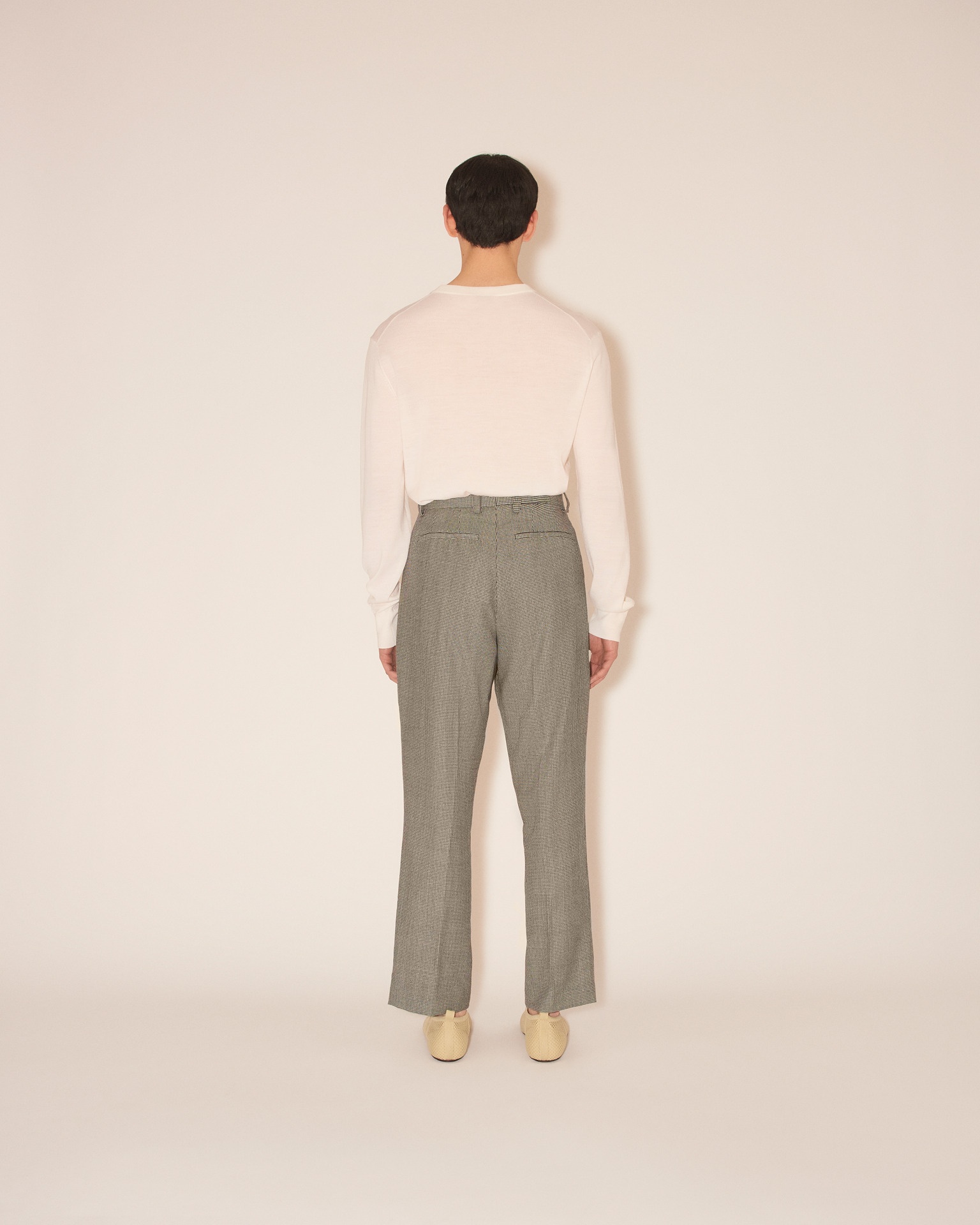 JUN - Straight-leg suit pants - Black/White - 5