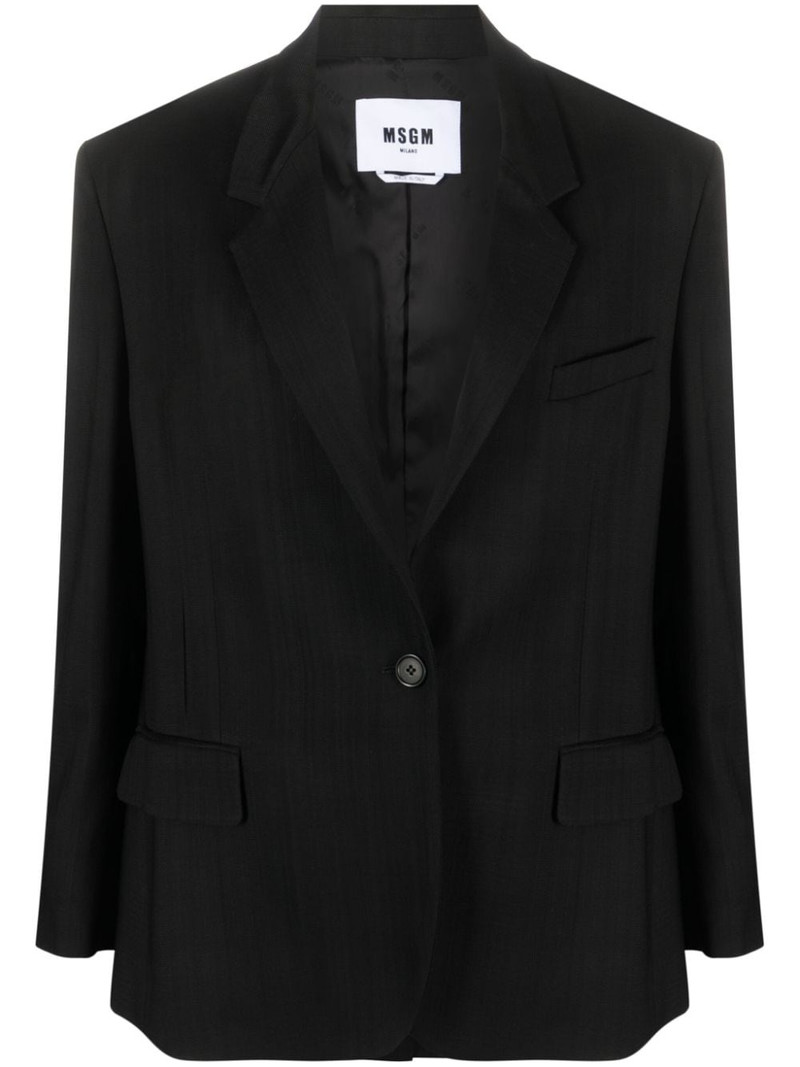 notched-lapels single-breasted blazer 1