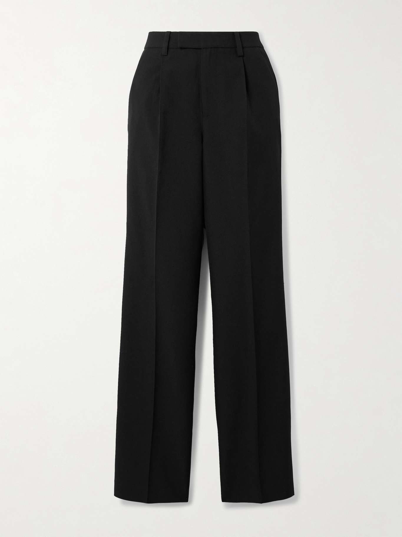 Wool and silk-blend straight-leg pants - 1