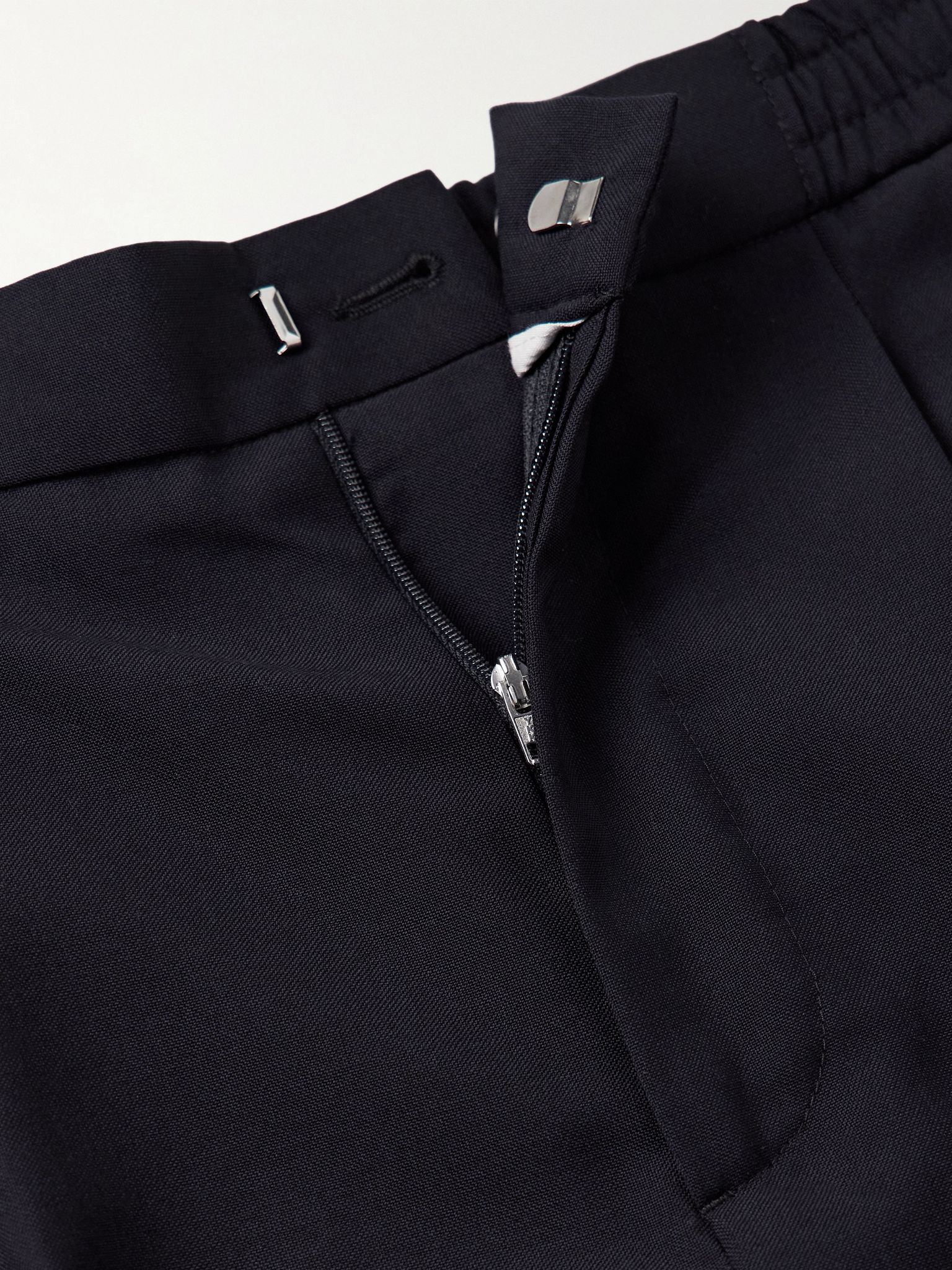 Drew Tapered Pleated Virgin Wool-Crepe Trousers Navy - 6