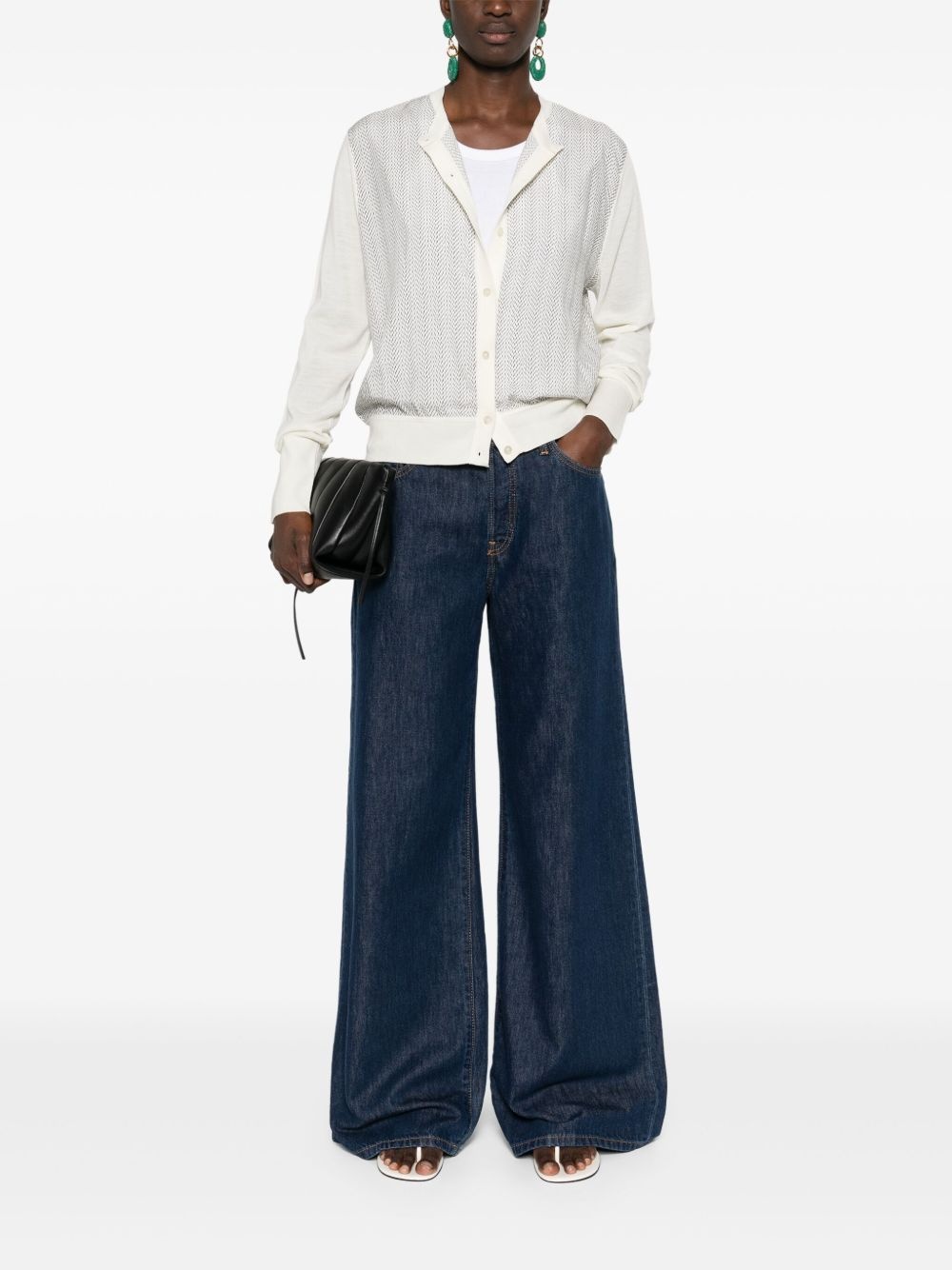 knitted-edge panelled jacket - 2
