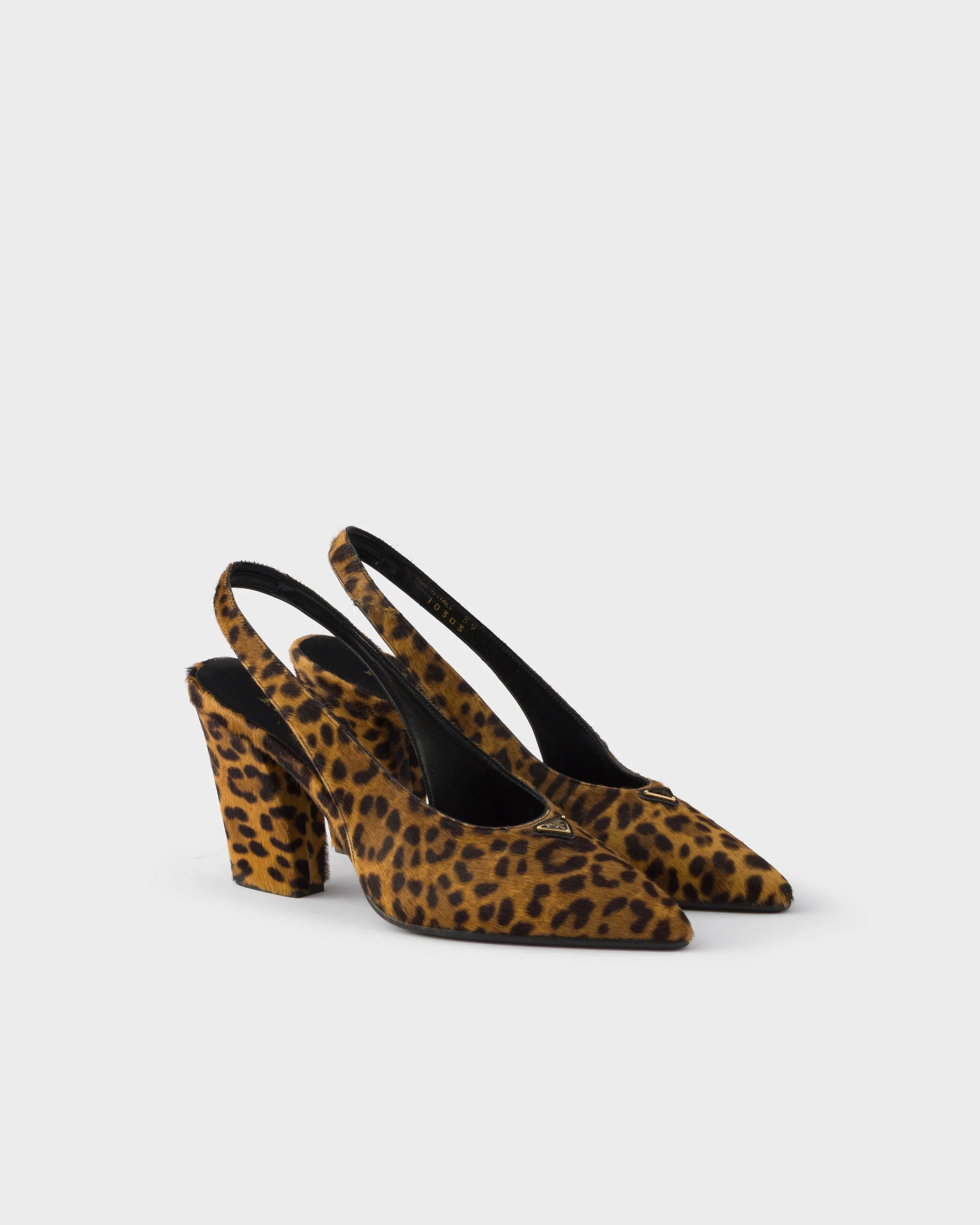 Printed leather slingback pumps - 1