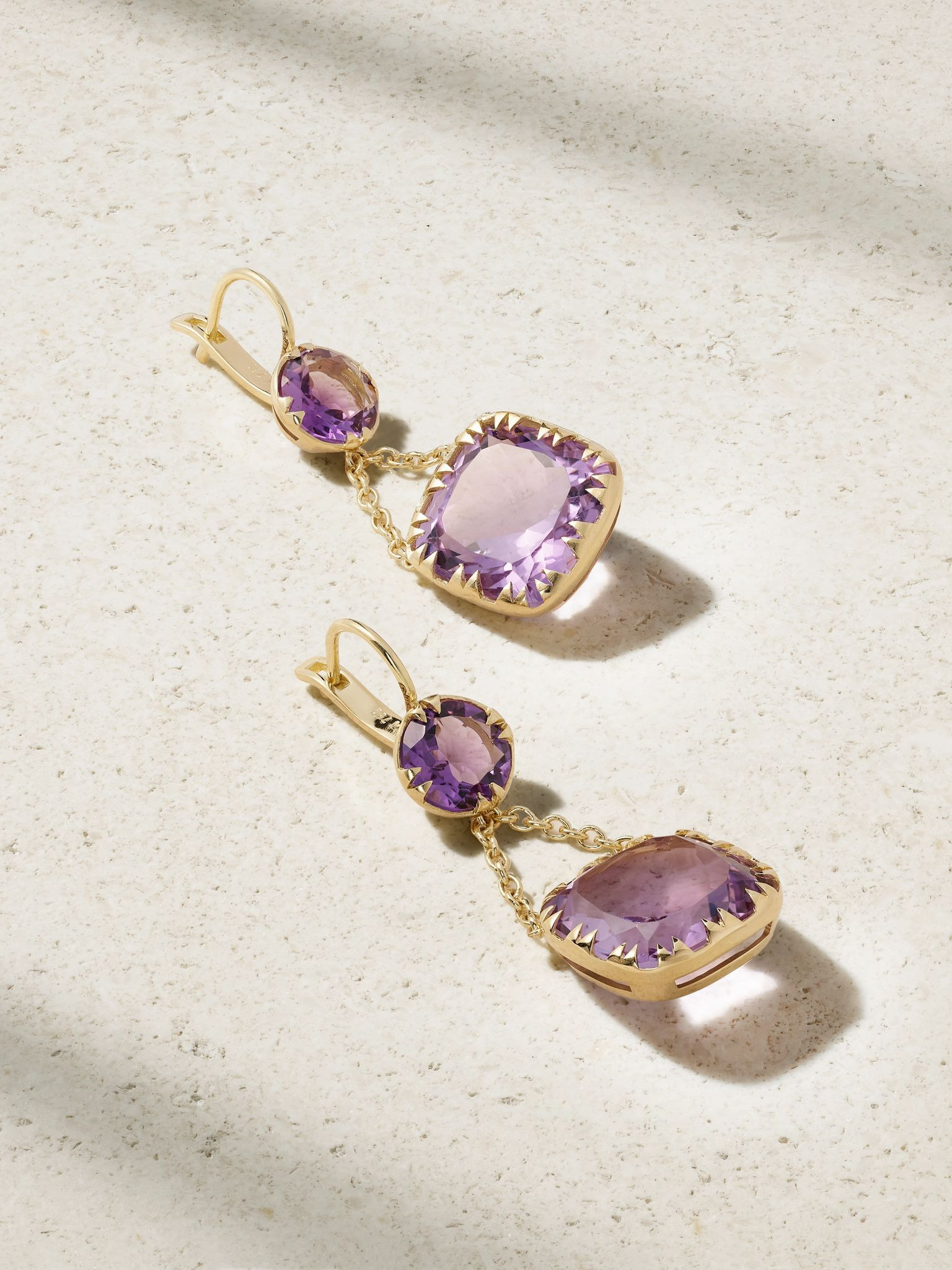 Crown 18-karat gold amethyst earrings Gold - 1