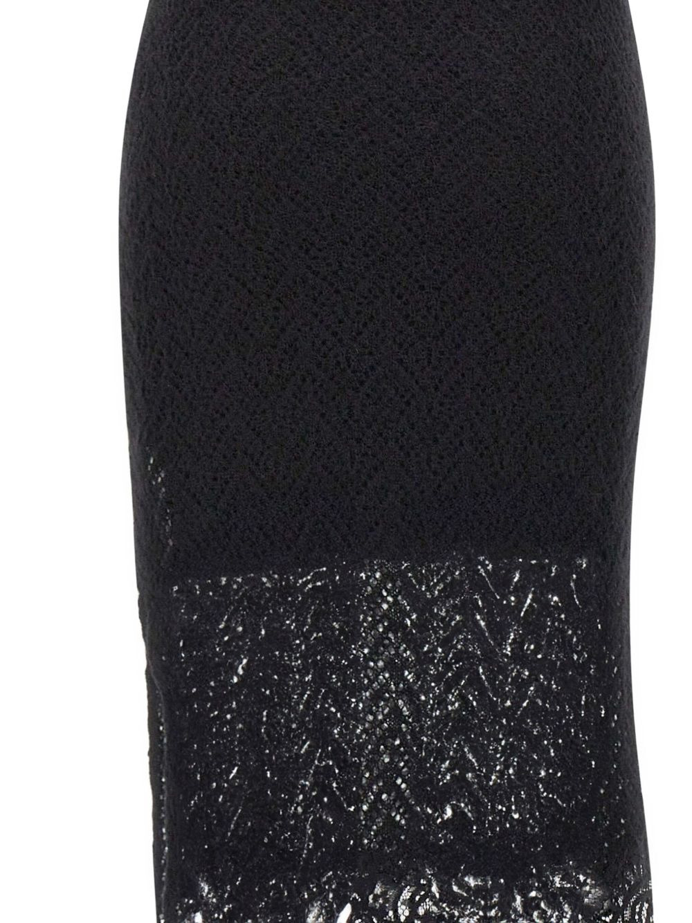 textured lace-detailed midi skirt - 4