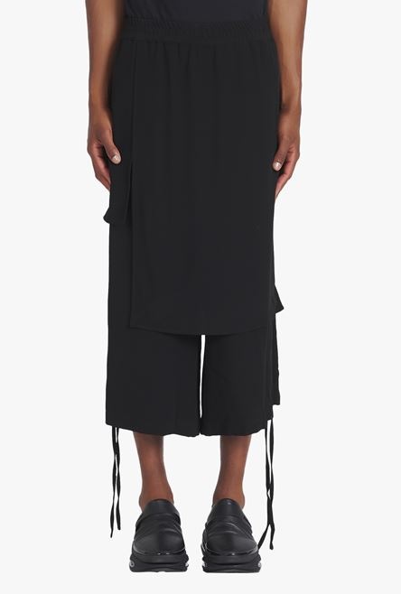 Black eco-designed crêpe shorts - 5