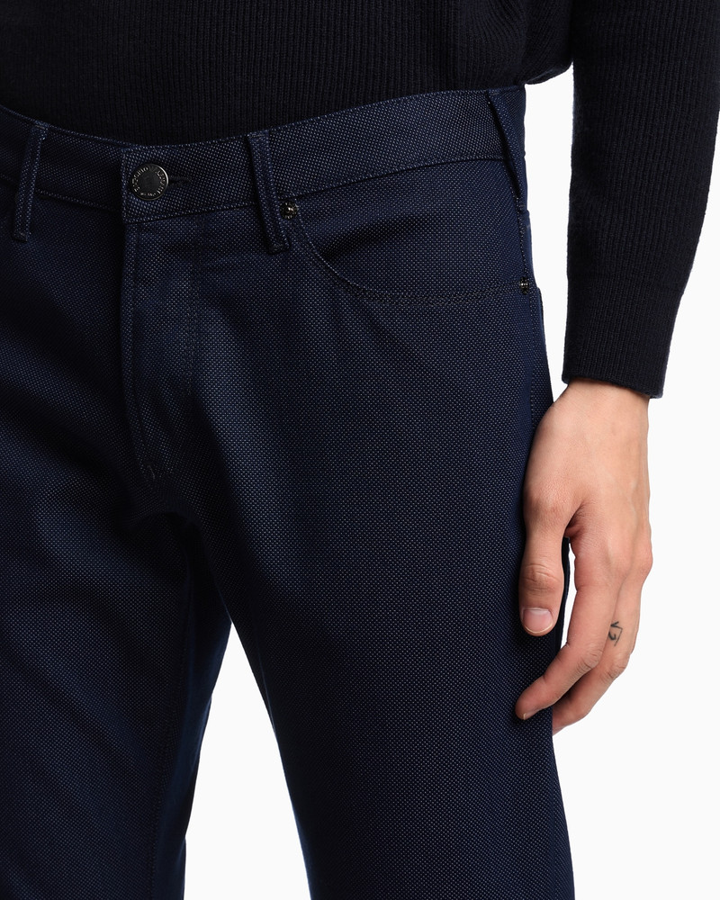 J06 SLIM-FIT, MICRO POLKA-DOT DENIM JEANS 5