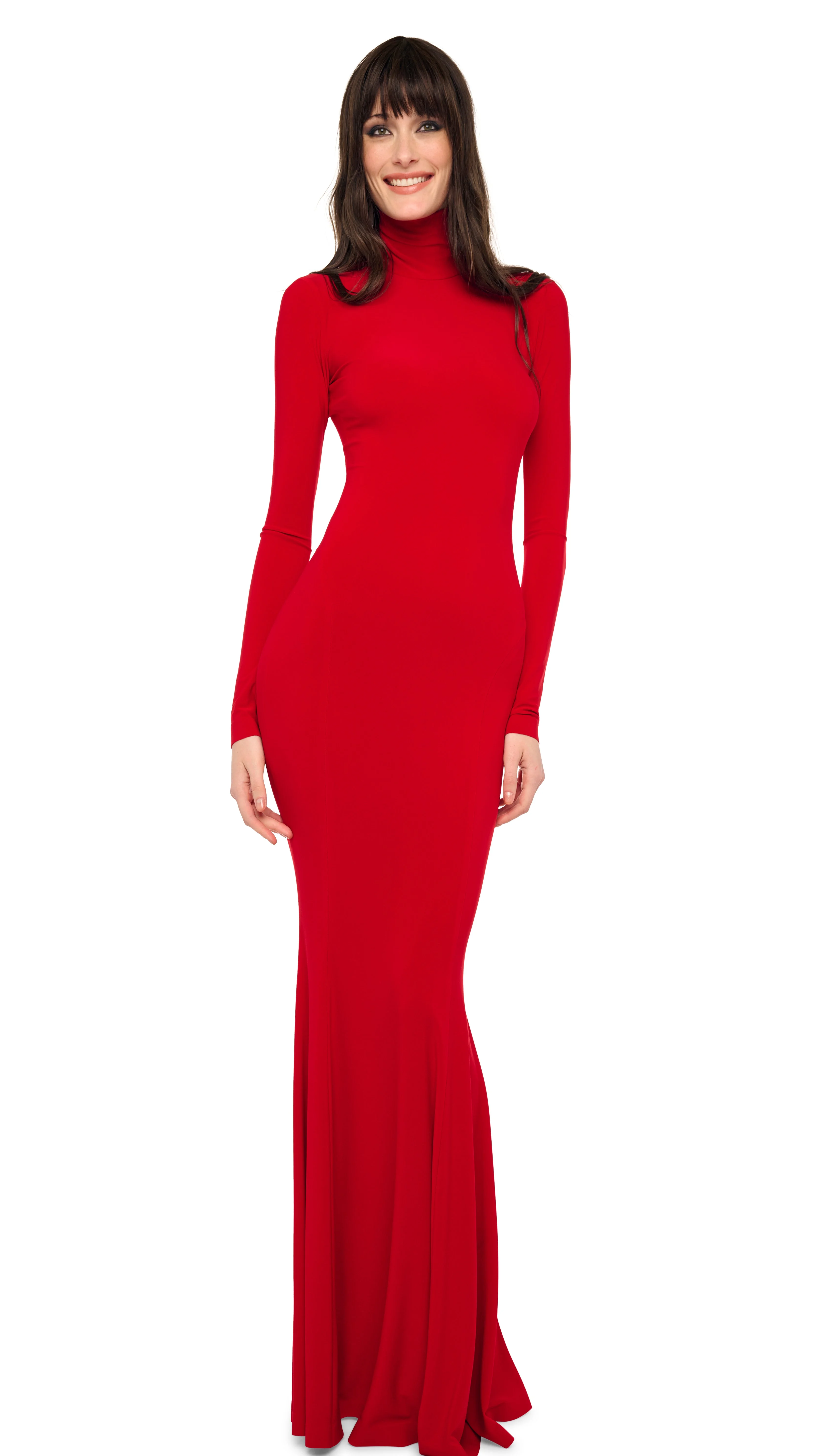 LONG SLEEVE TURTLE FISHTAIL GOWN - 1