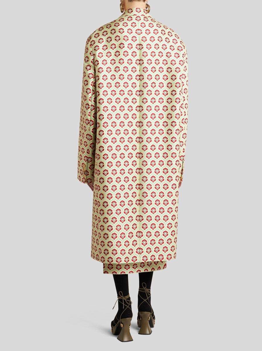 SHINY JACQUARD DUSTER COAT - 5