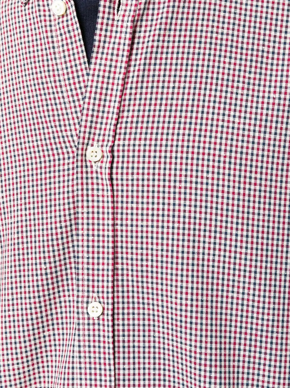 checked logo plaque shirt - 5