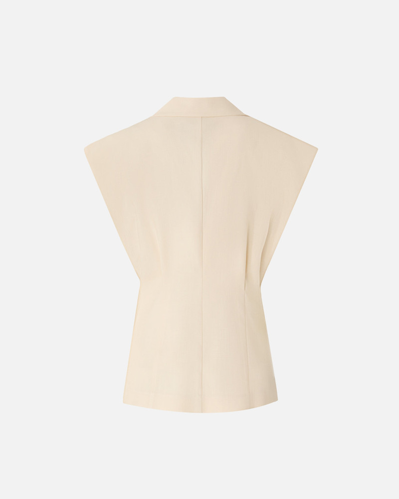 PINKO SLEEVELESS RUSTIC-EFFECT JACKET outlook