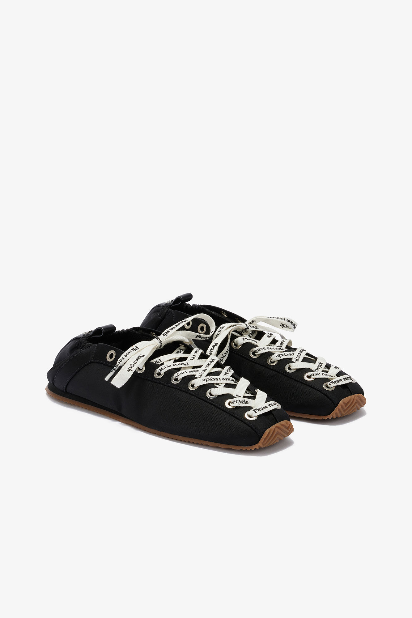 LACE UP SPORTY BALLERINA IN BLACK - 2