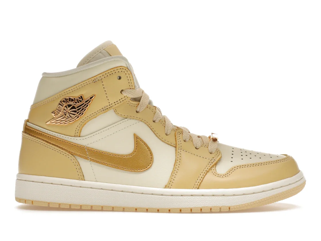 Jordan 1 Mid SE Pale Vanilla Metallic Gold (Women's) - 1