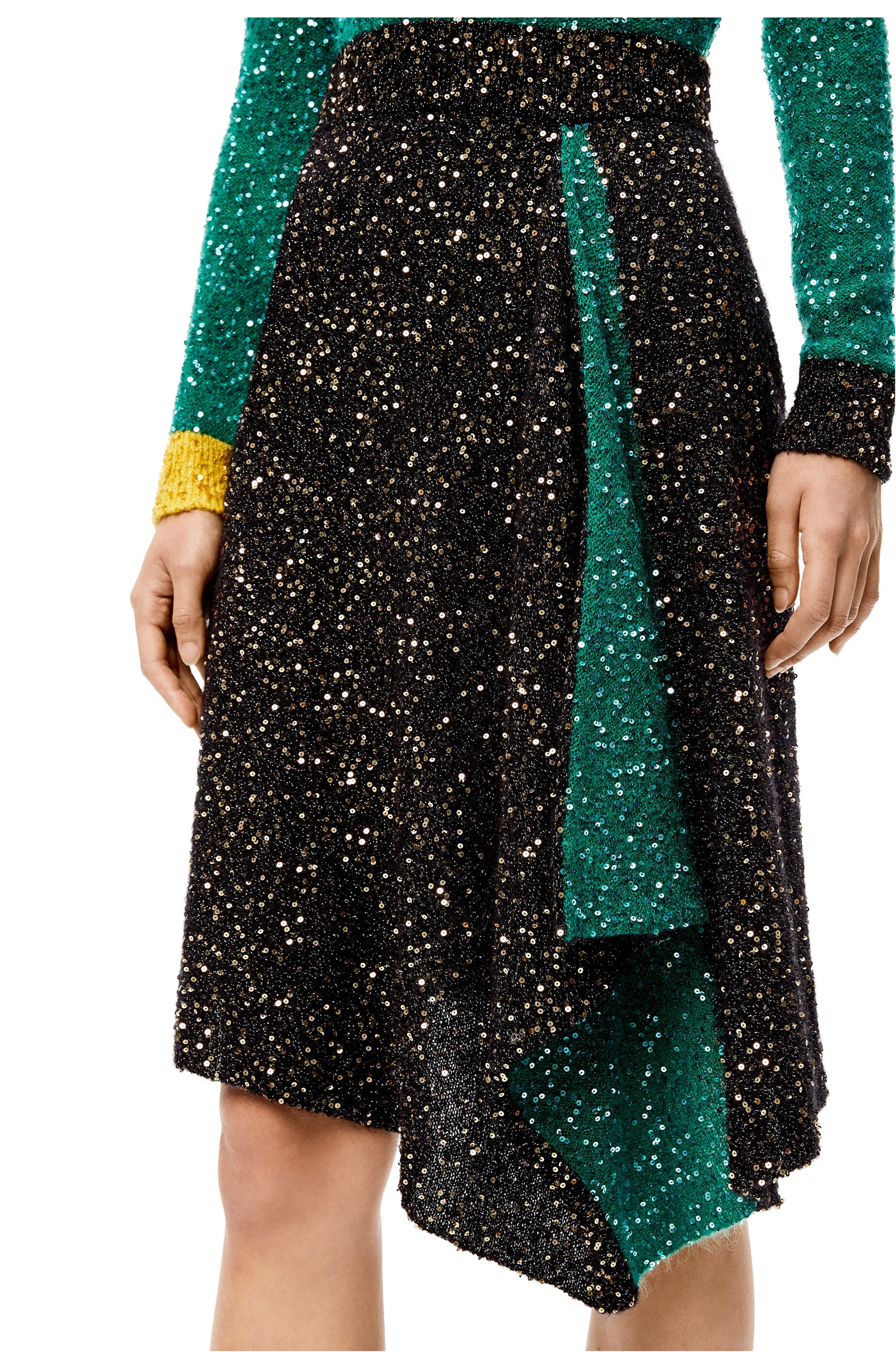 Sequin knit skirt in wool mohair - 5