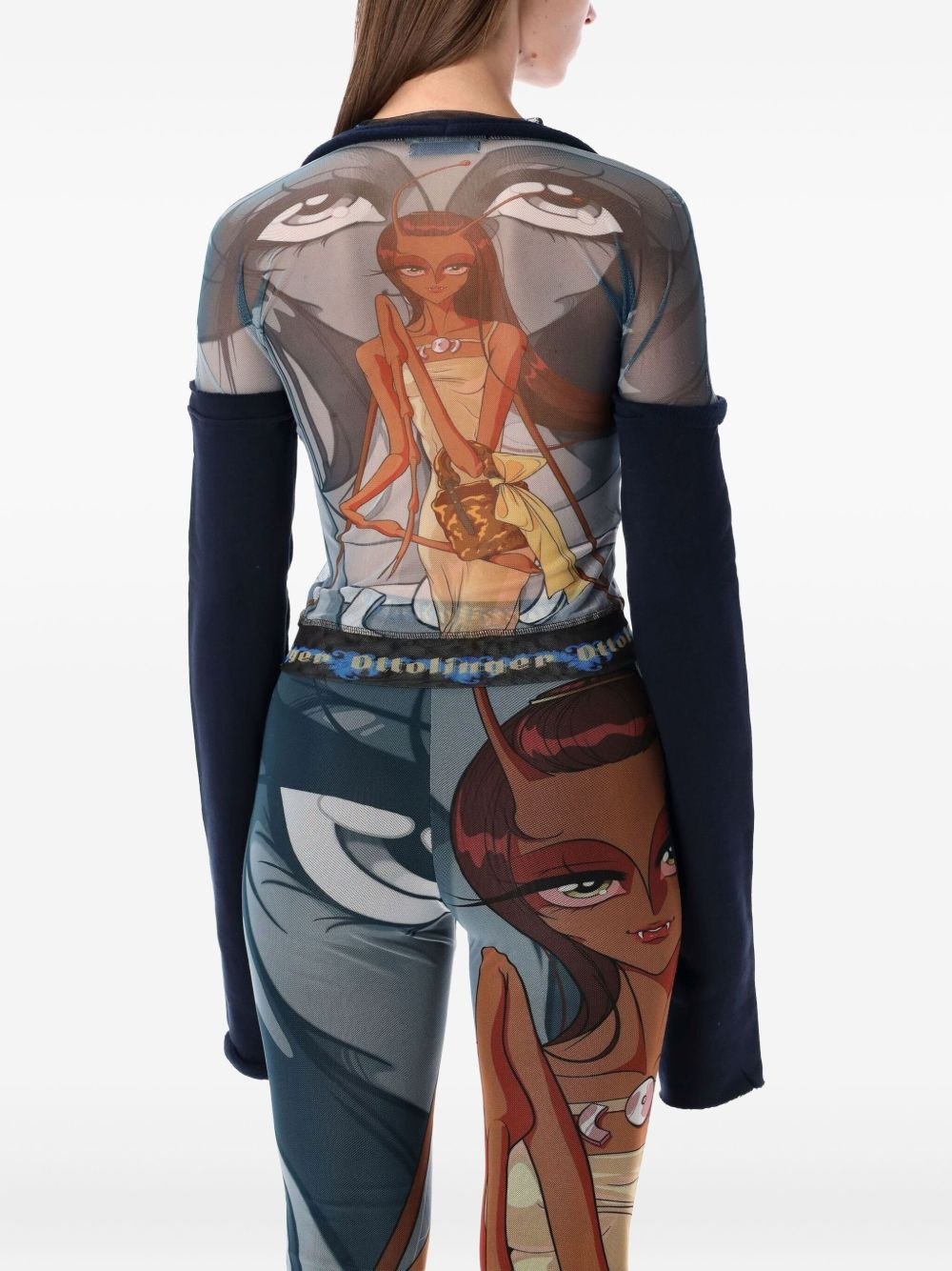 Julien mesh-panel long-sleeve top - 2