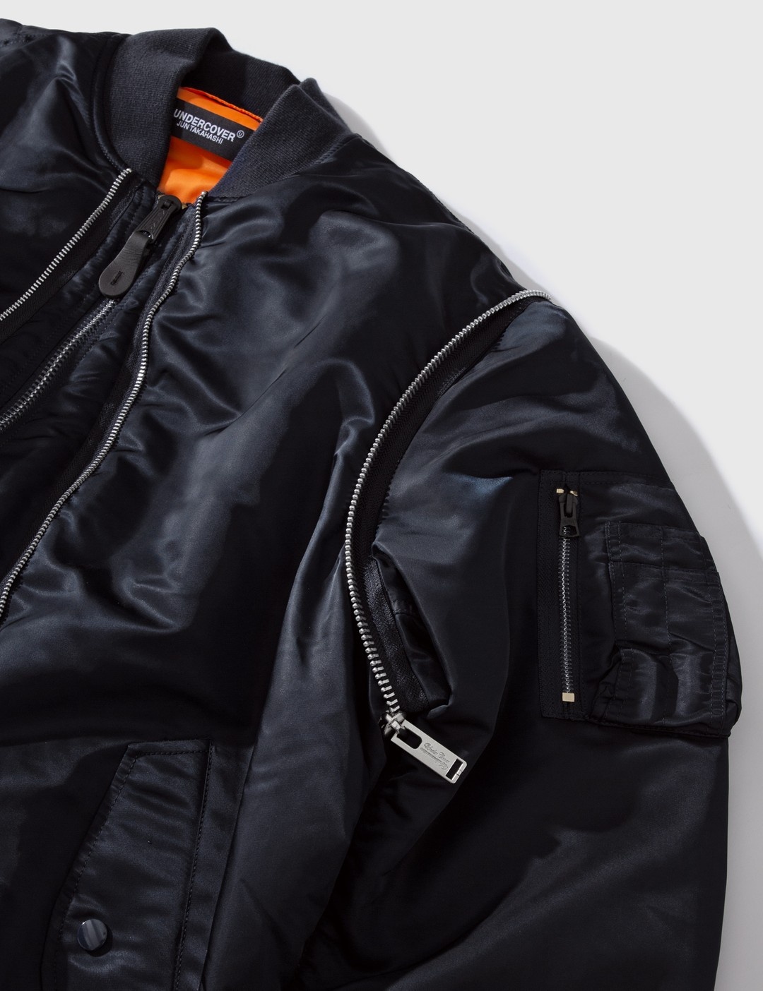 zip-up padded layered coat - 13