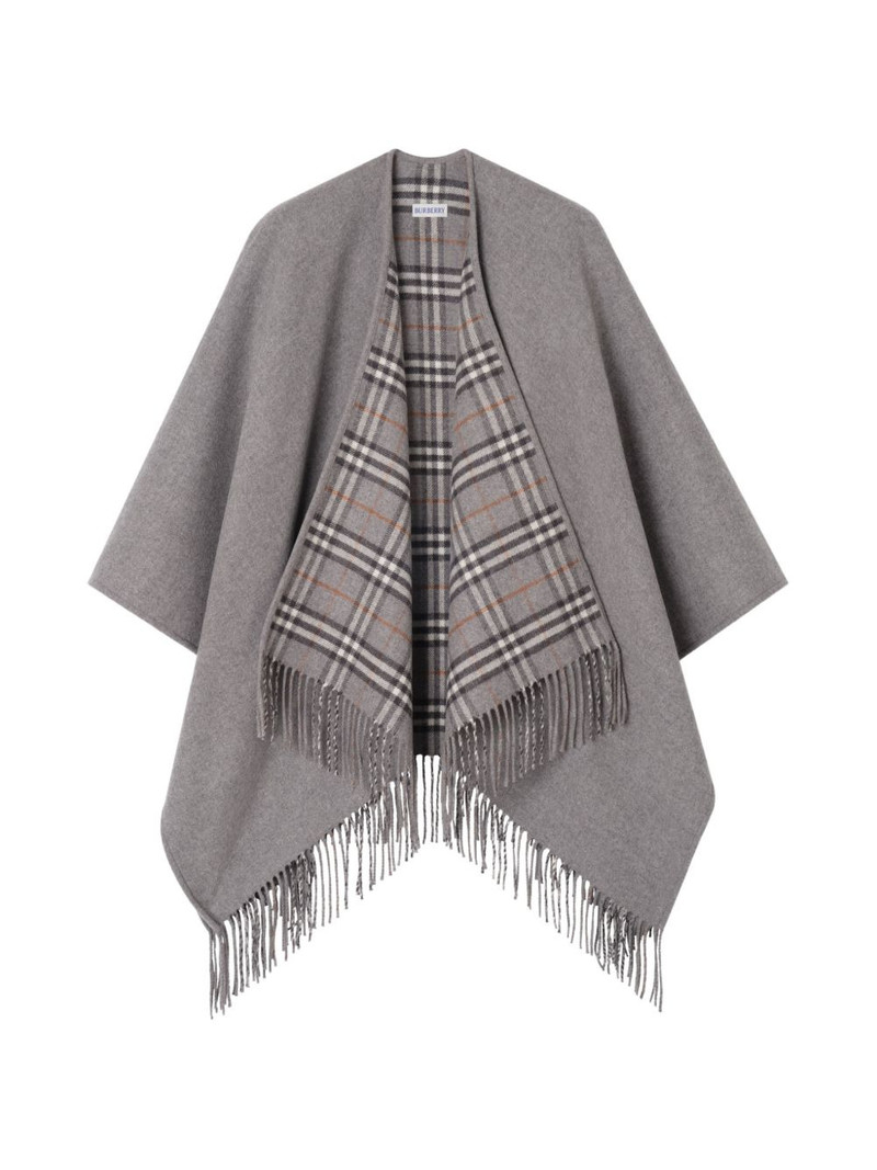 reversible Check wool cape 1