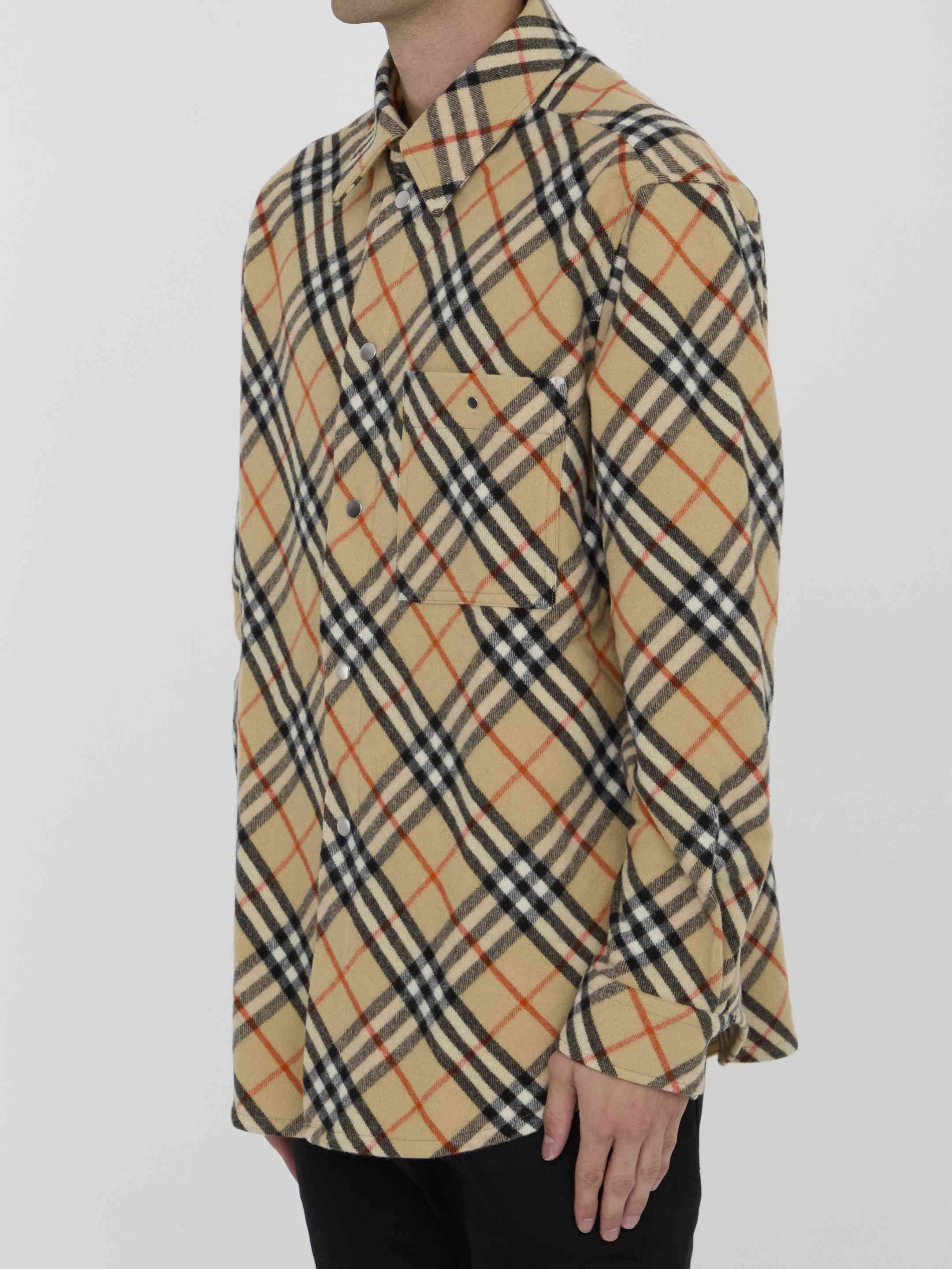 Burberry Men Check Wool Shirt - 2