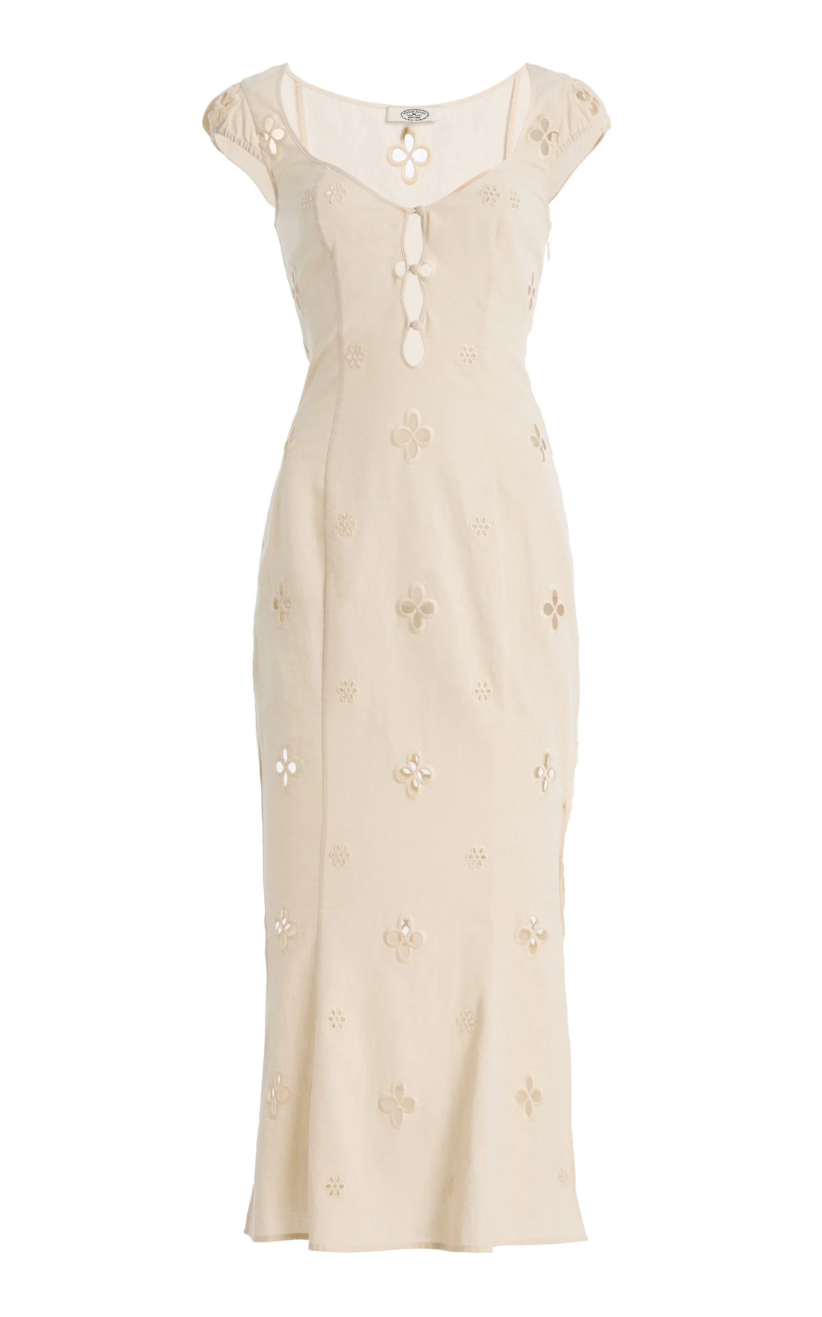 Maria Cotton-Linen Maxi Dress white - 1