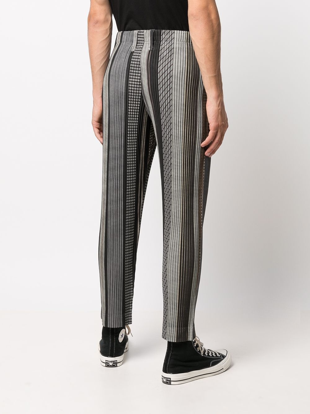 striped plissé trousers - 4