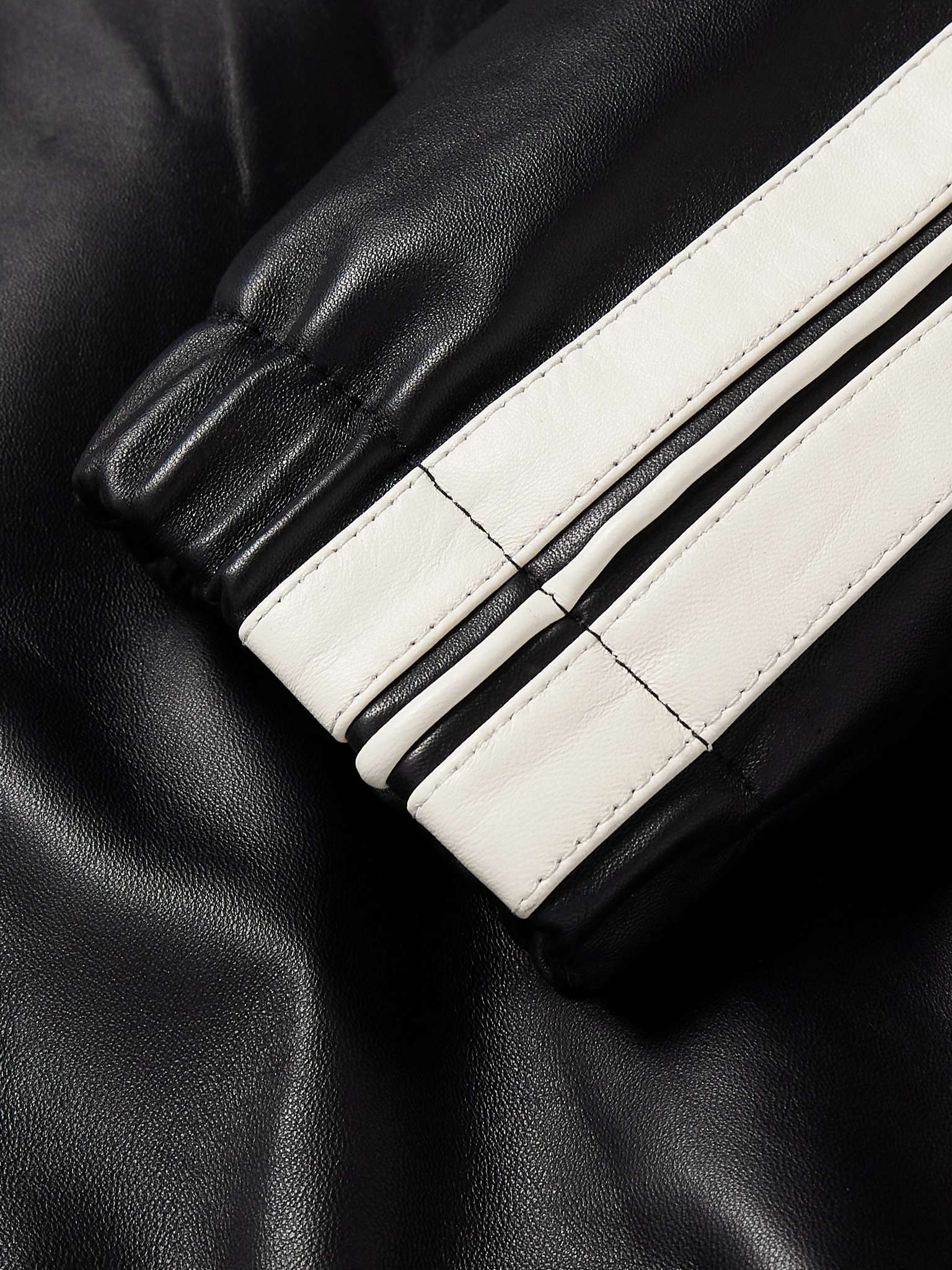 Striped Nappa Leather Track Jacket - 3