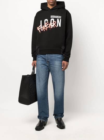 DSQUARED2 Icon-print cotton hoodie outlook