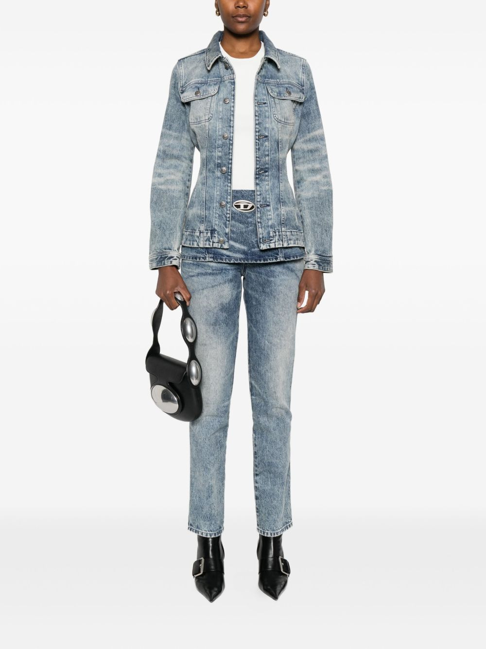 overlapping-detail jeans - 2