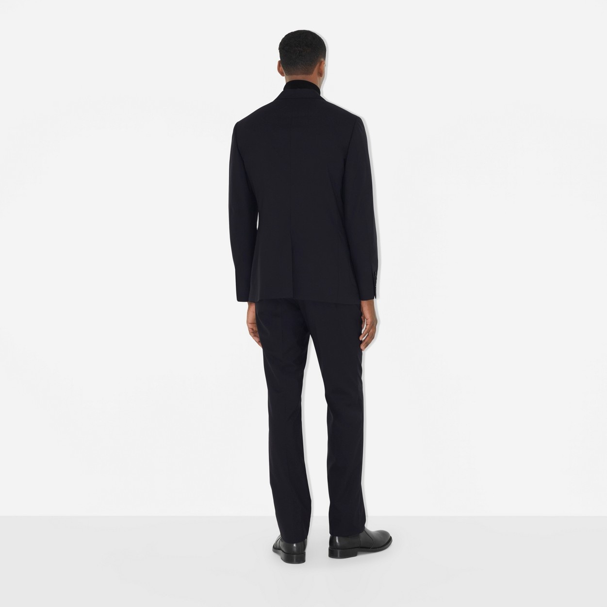 Slim Fit Embroidered Monogram Wool Tailored Jacket - 4